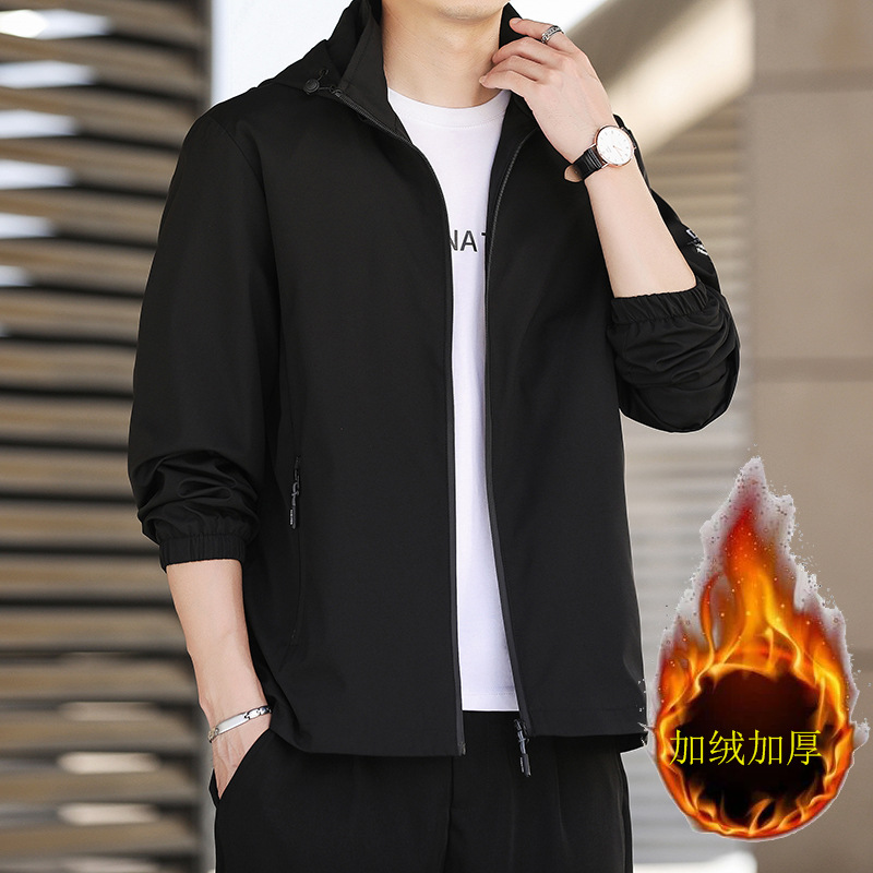 2022 New Men's Winter Cargo Jacket Plus Velvet Fashion Brand Leisure Sports Spring And Autumn Coat Korean Version Of The Trend Clothes Application Scenario