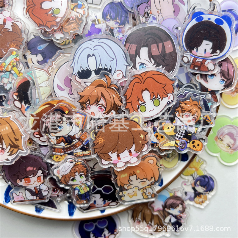 Cartoon Q Version Of The Game Around The Cute Acrylic Double-Sided Sheet Undetermined Handmade Diy Transparent Material Accessory Pieces details Picture