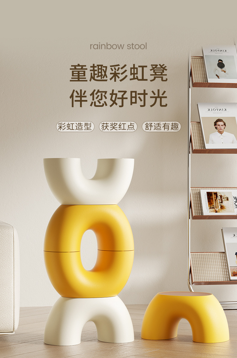 【禾豆】原创加厚凳子家用换鞋凳儿童凳浴室客厅小板凳塑料矮凳详情2