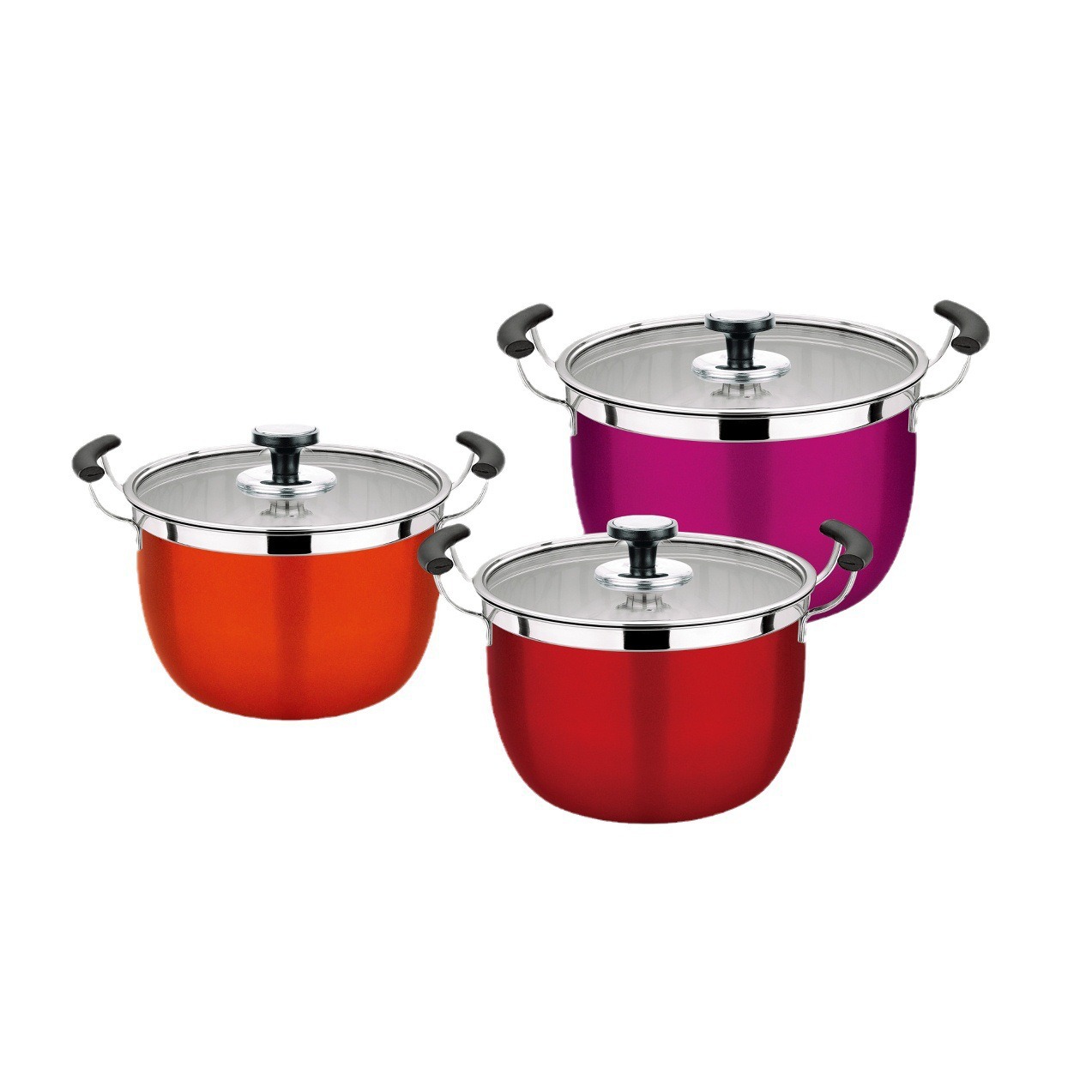 Chaozhou Hufa Stainless steel Korean High Pot, household visible glass lid Korean soup pot, stainless steel soup pot