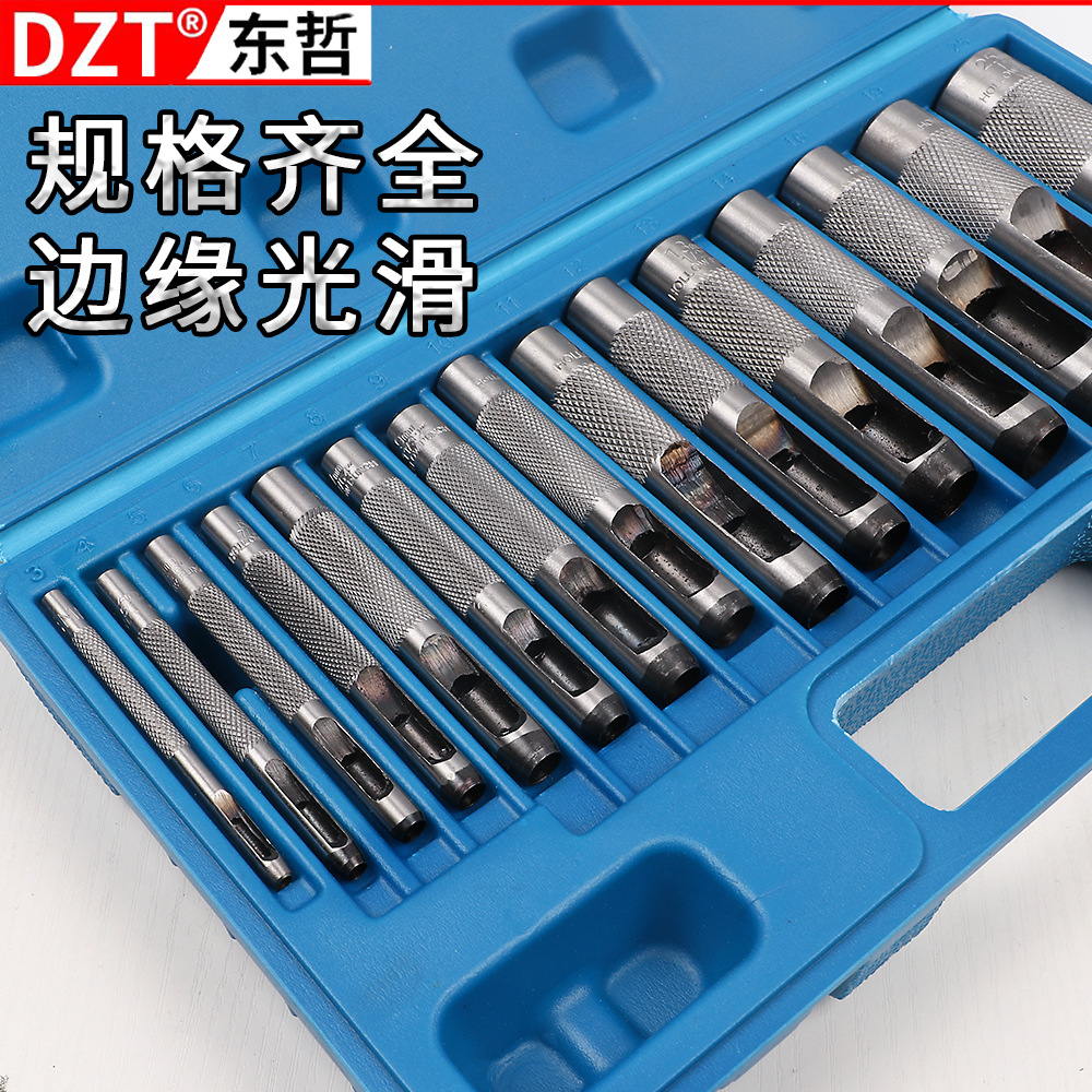 15-piece set of multi-functional punching and drilling machine, belt punch, round hole punch range, leather and hardware tools Application Scenario