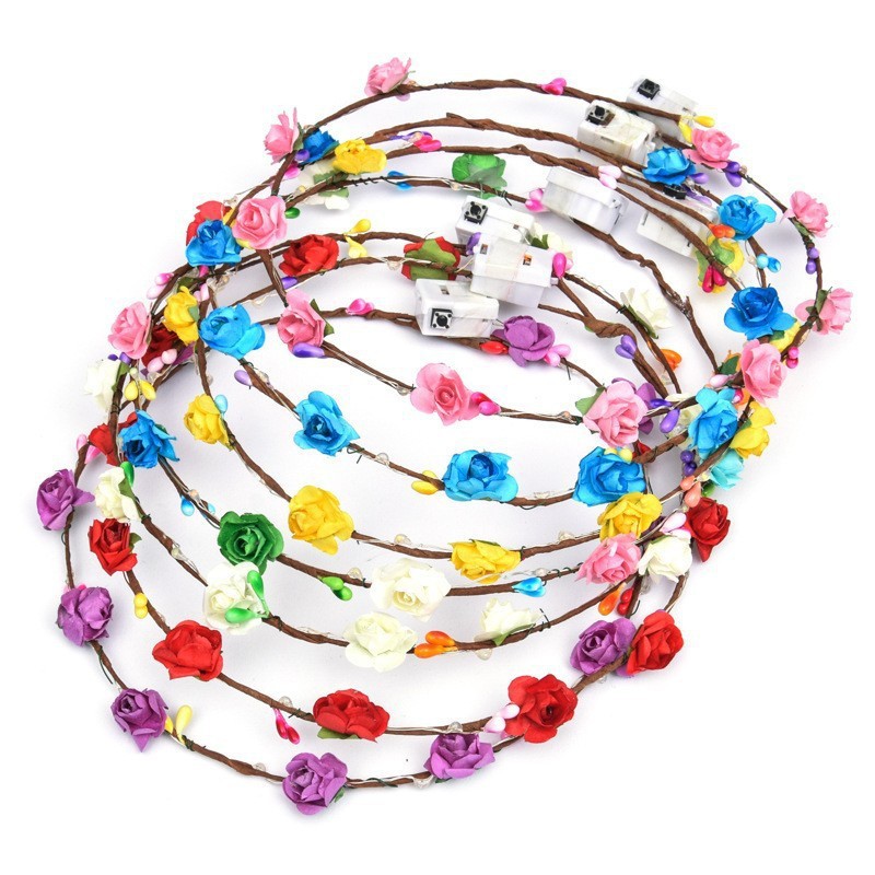 Luminous garlands, seven-color flashing led headwear, rattan headwear, tourist attractions, night markets, street stalls, hot sales, wholesale of hair bands Item Picture