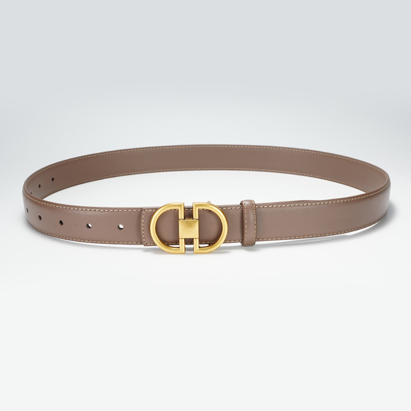 女士腰带双面真皮平滑扣高品质束腰带配连衣裙装饰纯牛皮皮带女潮详情22