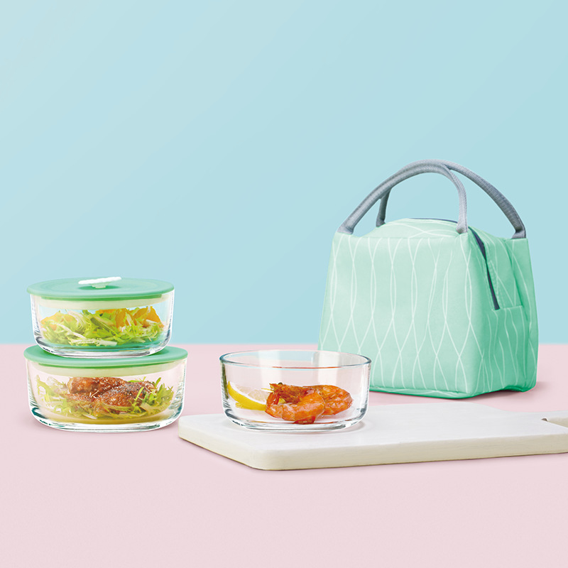 Bailekou glass food preservation bowl cloth bag Set Gift Box, commercial opening event casual gift for wholesale
