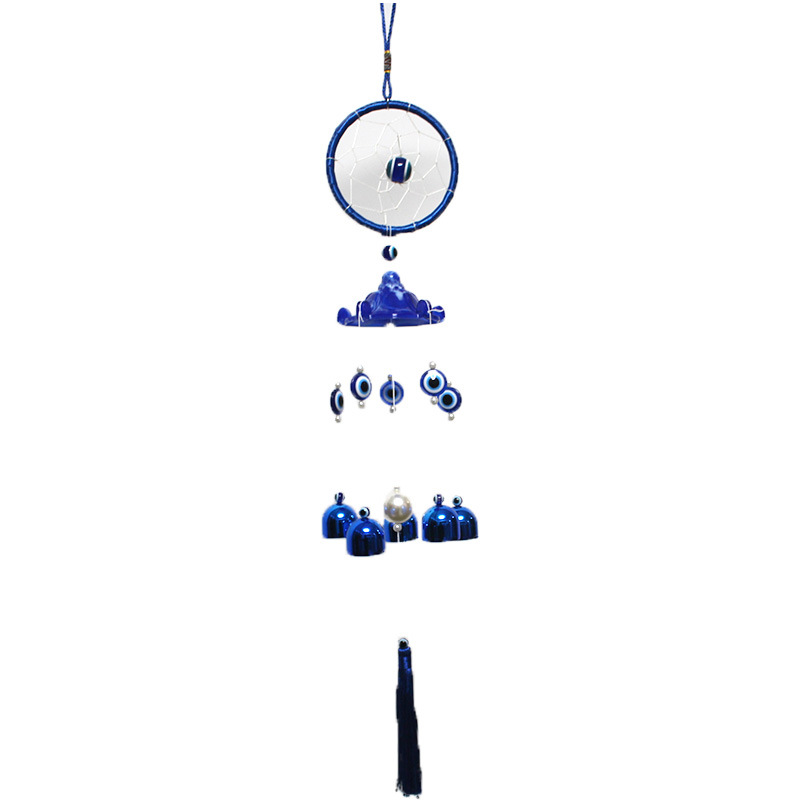 Dreamcatcher Blue Eyes Metal Bells Wind Chimes Hanging Ornaments European And American Devil's Eyes Door Ornaments Garden Decoration Cross-Border Item Picture