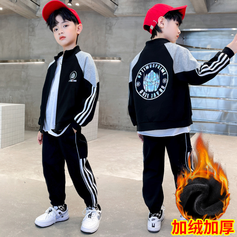 The 2022 new autumn children's sports set for kids is a cool and stylish autumn boy