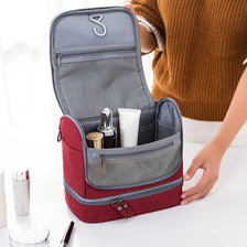 新款旅行化妆收纳包大容量防水防霉干湿分离包便携挂钩洗漱包批发