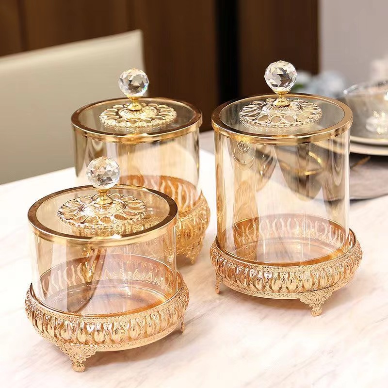 Amazon Iron Candy Jar Three-Piece Candy And Dried Fruit Storage Jar Creative Light Luxury Home Decor Item Picture