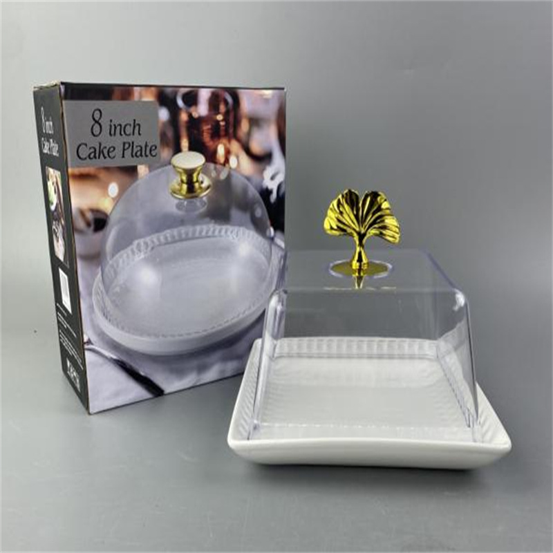 Fruit plate, bread, creative covered dried fruit snacks, pastries, cake trays, transparent dessert shop display, high-legged trays Specification image