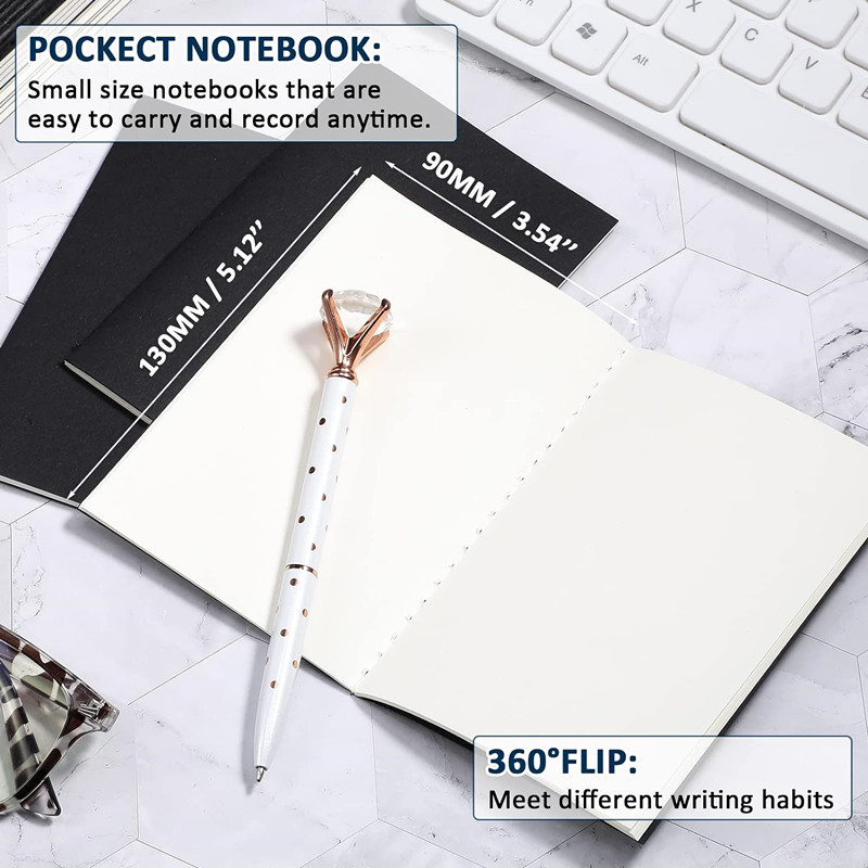 Small diary, pocket notebook, notepad, record book, mini diary, 64mo, black exercise book, kraft paper Application Scenario