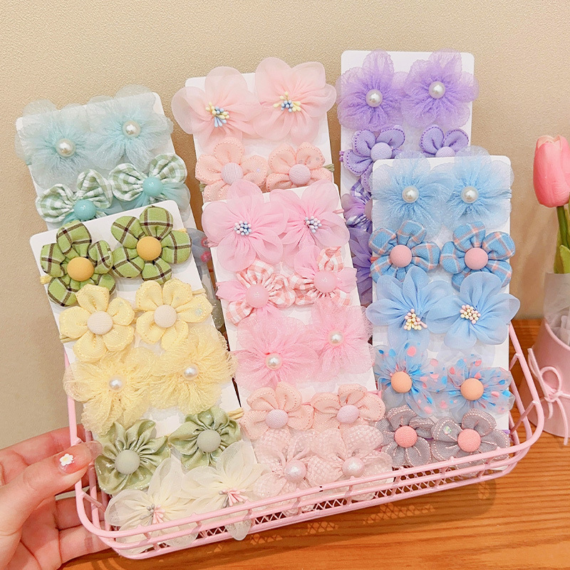 Children's Hair Tie Elastic Band Baby Mesh Flower Scrunchie Girls High Stretch Tie Ponytail Hair Tie Girls Hair Accessories Specification drawing