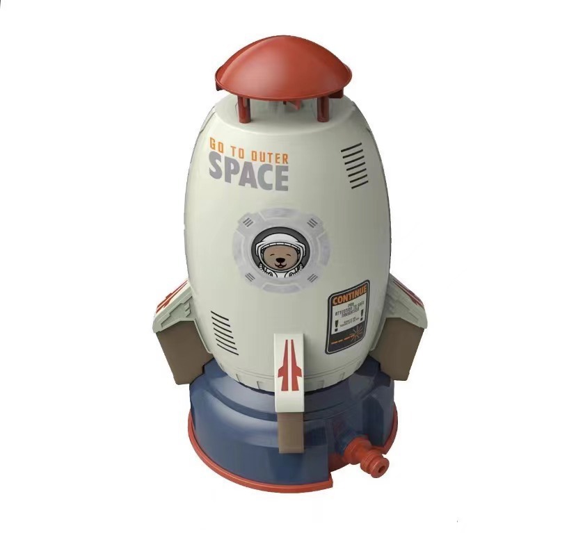 Space rocket sprinkler children's rotating flying water play toy Item Picture