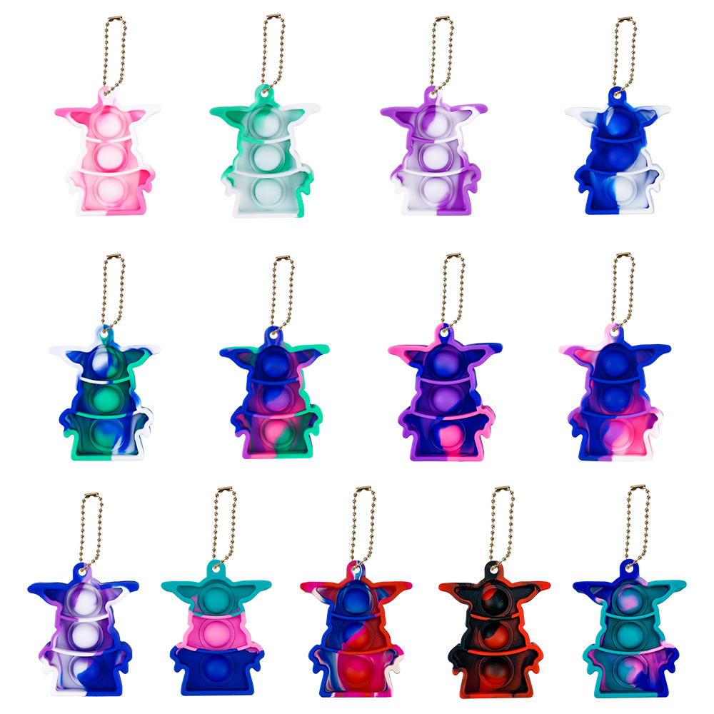 The New Fidget Simple Dimple Toy Silicone Yoda Small Rodent Killer Pioneer Relief Keychain Item Picture