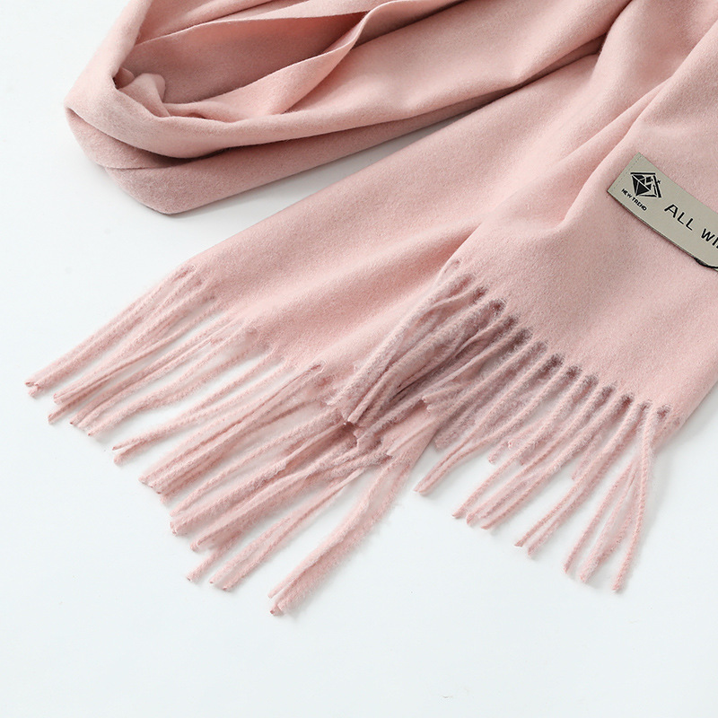 Cashmere Wool Scarf Female Autumn And Winter High-Grade Thick Solid Color Scarf With New Imitation Cashmere Scarf Wholesale Application Scenario