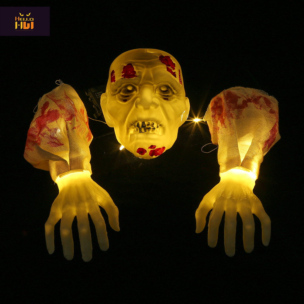 Halloween zombie glow old man to insert decorative patio outdoor decoration arm lawn pile layout props full figure