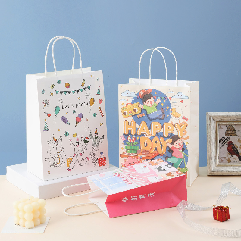 Children's Day Gift Bag Festival Tote Bag Birthday Gift Bag Creative Shopping Bag Kraft Paper Bag In Stock Application Scenario
