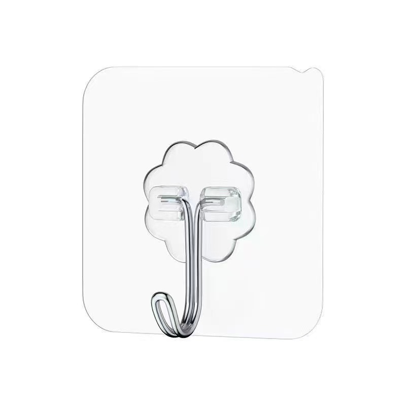 Transparent hook non-punching sticky hook wall hanging no trace nail acrylic hook dormitory bathroom kitchen hook nail free paste Item Picture