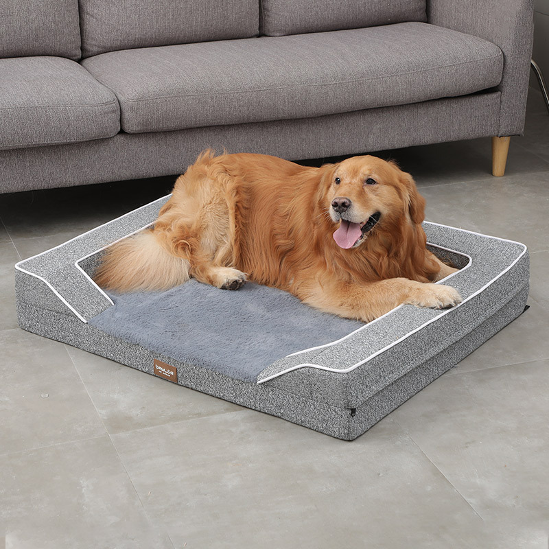 狗窝冬季保暖中大型犬沙发床可拆洗金毛拉布拉多垫子网红糯米同款