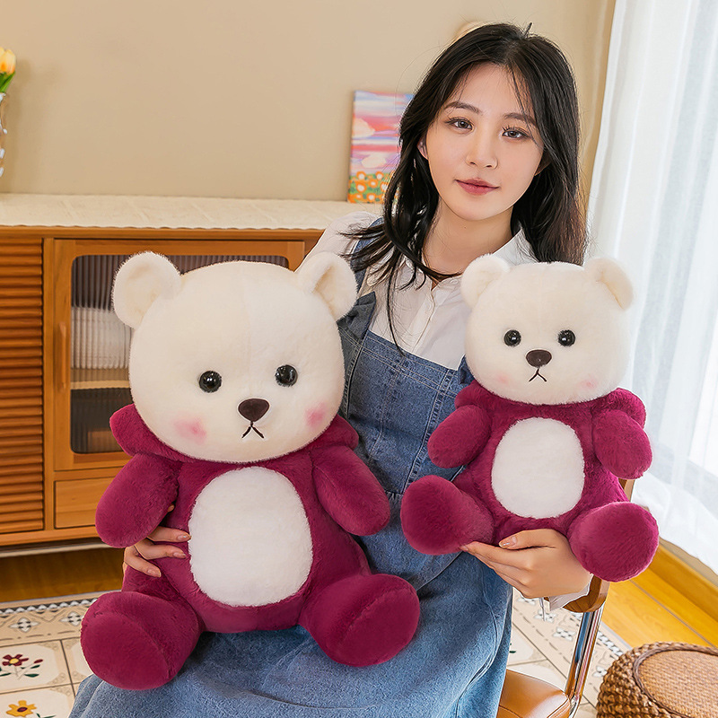 草莓变身小熊毛绒玩具公仔床上睡觉安抚玩偶抱枕女布娃娃跨境批发产品图