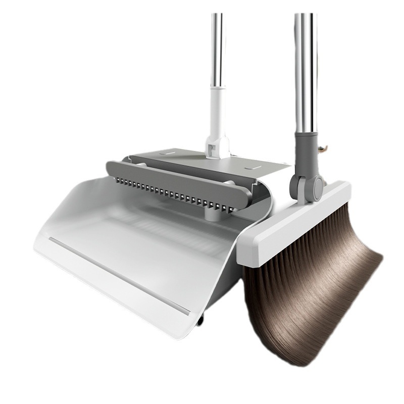 Household Broom Dustpan Set Living Room Floor Cleaning Foldable Rotating Lengthened Cleaning Surface Foldable Brush Floor Scraping Item Picture