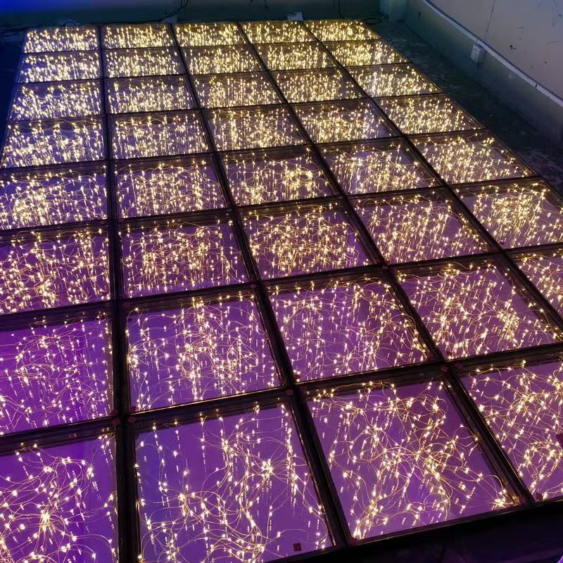工厂直销繁星麦穗深渊镜金色全彩发光地砖灯酒吧ktv舞台地砖氛围营造户外婚礼装饰