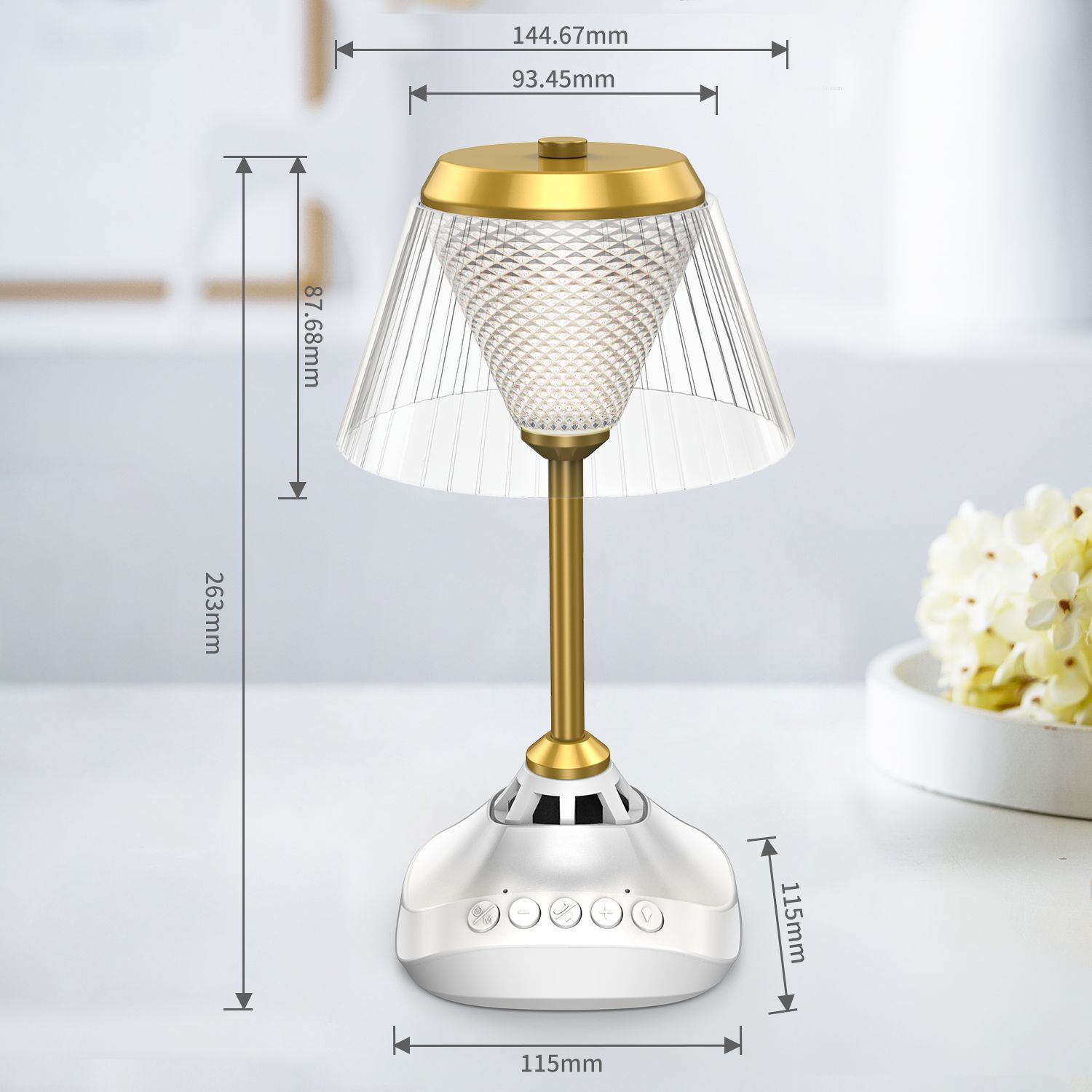 Desk lamp, Bluetooth speaker, 2-in-1 bedside night light, ambient desk lamp, remote control details Picture