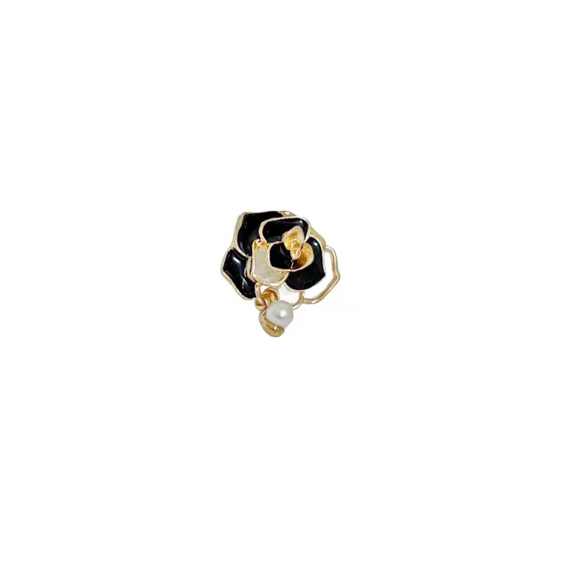 High-end pearl, exquisite, fine, sparkling oil, camellia brooch, pin, Korean-style anti-glare clothing and accessories wholesale Item Picture