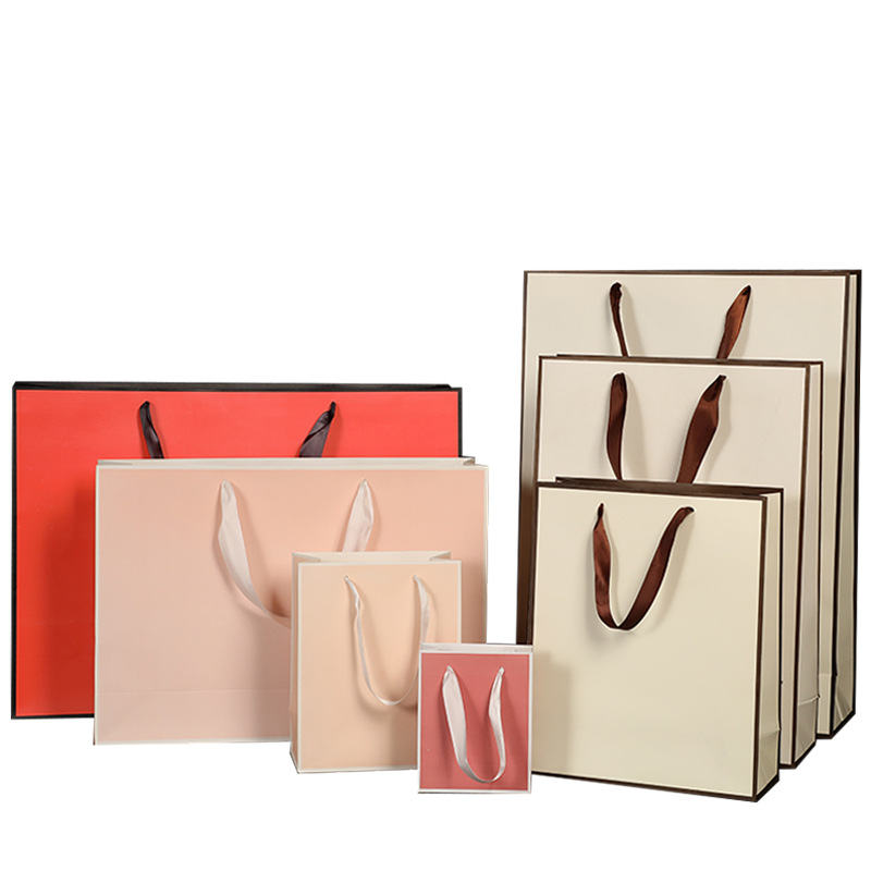 Paper bags, handbags, solid-color hand-held gift bags, shopping clothing packaging bags, birthday accessories, gift bags, paper bags Item Picture