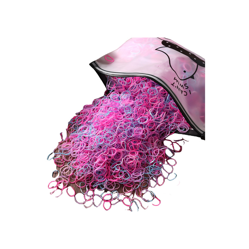 2,000 popular foreign trade children's rubber bands, small disposable rubber bands, children's small leather covers, and hair ties Item Picture