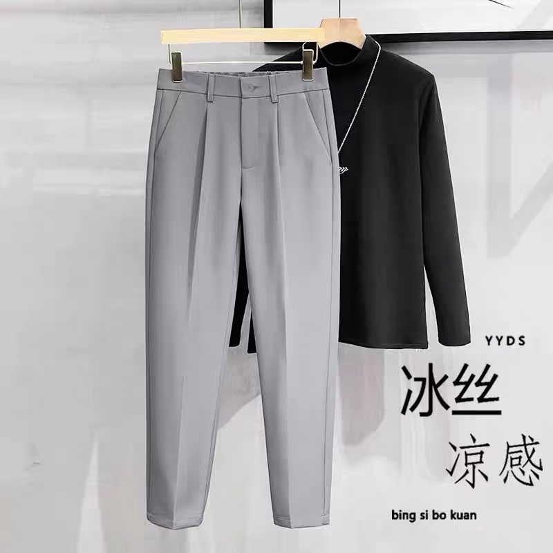 男裤/工装短裤/工装裤/女裤/冰丝裤男宽松休闲白底实物图