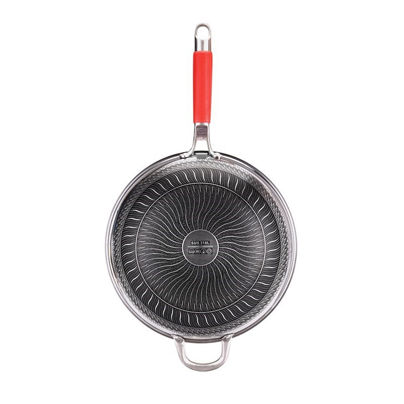 304 stainless steel double-sided honeycomb non-stick cookware for home use, including fried eggs, flat pancakes and steaks, one piece consignment Specification image