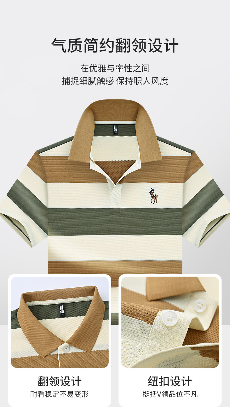 阿里直供短袖POLO衫简约翻领设计抗皱不起球日常通勤户外商务男士详情2