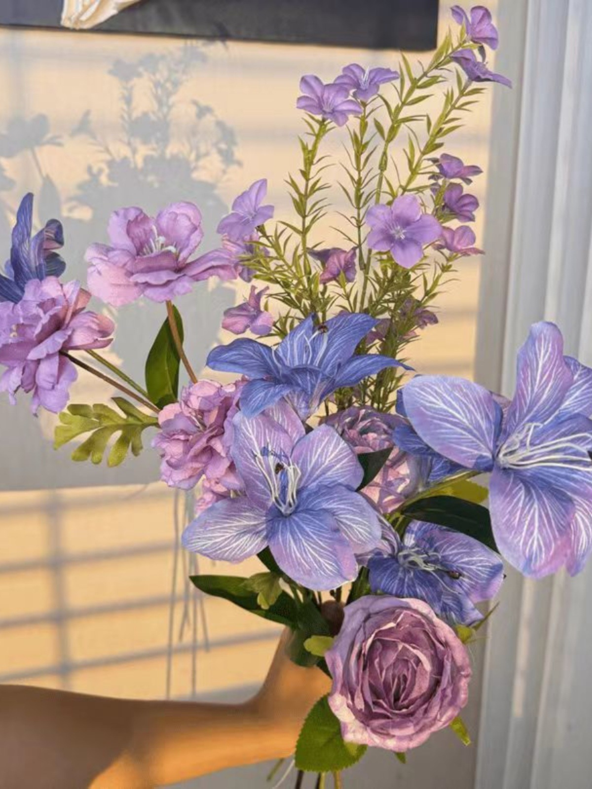 莫奈花园紫色仿真花网红拍照打卡造景diy布置橱窗软装搭配假花详情11