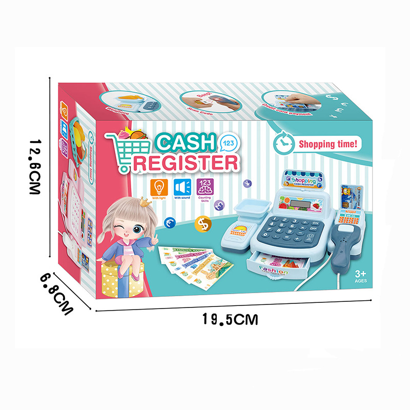Cross-border children's pretend play toy supermarket cash register role-playing mini simulation convenience store cash register model Specification image