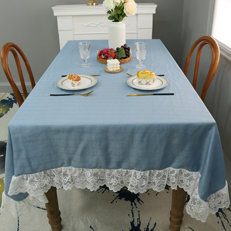 Ins Nordic Small Fresh Lace Linen Tablecloth Household Rectangular Table Cloth Tea Table Cover Towel Tablecloth Wholesale details Picture