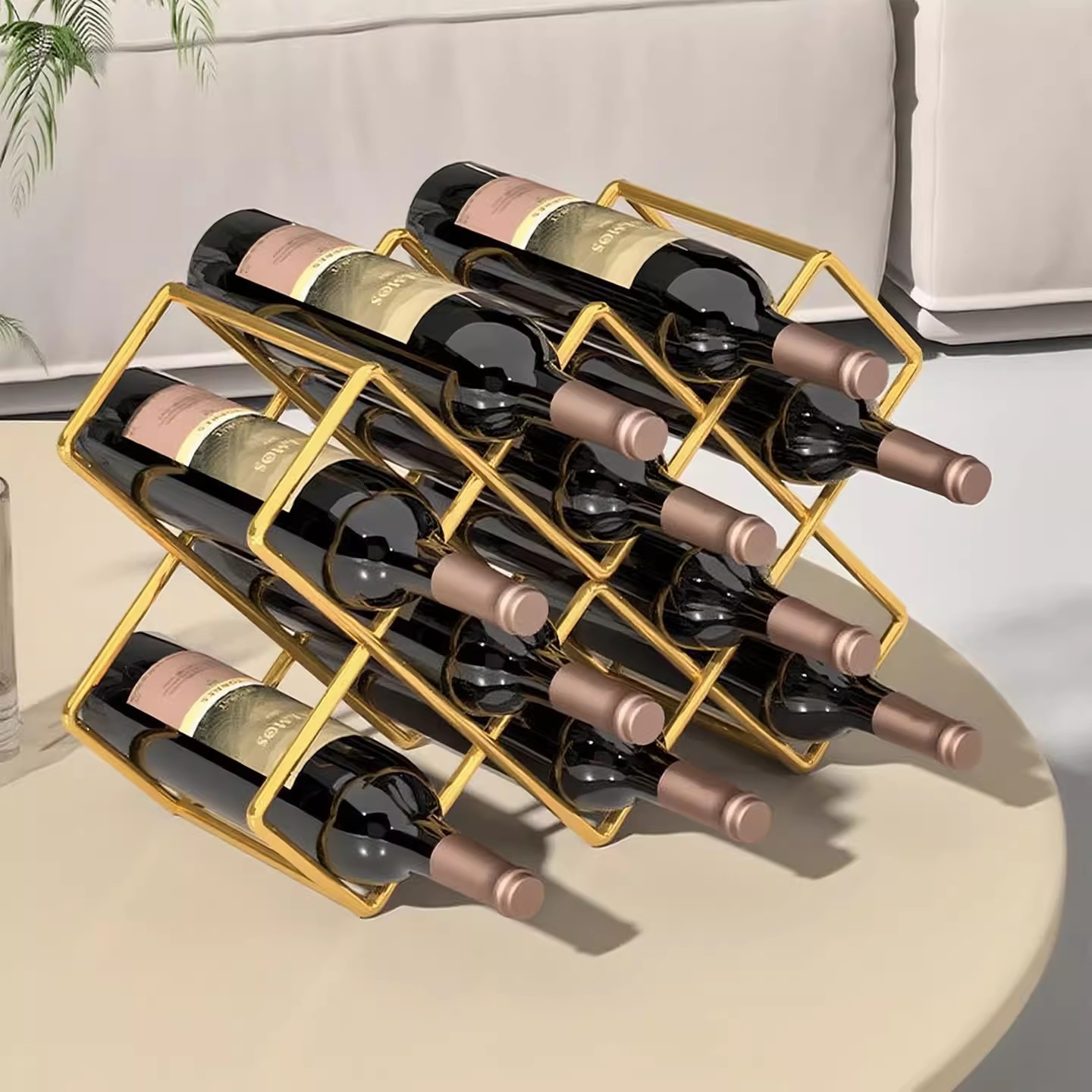 红酒架子斜放家用酒架桌面轻奢高档铁艺一体葡萄酒架红酒置物架