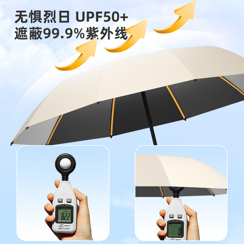 23-inch ring-hook umbrella, portable three-fold umbrella, double frame reinforced large automatic folding umbrella Application Scenario
