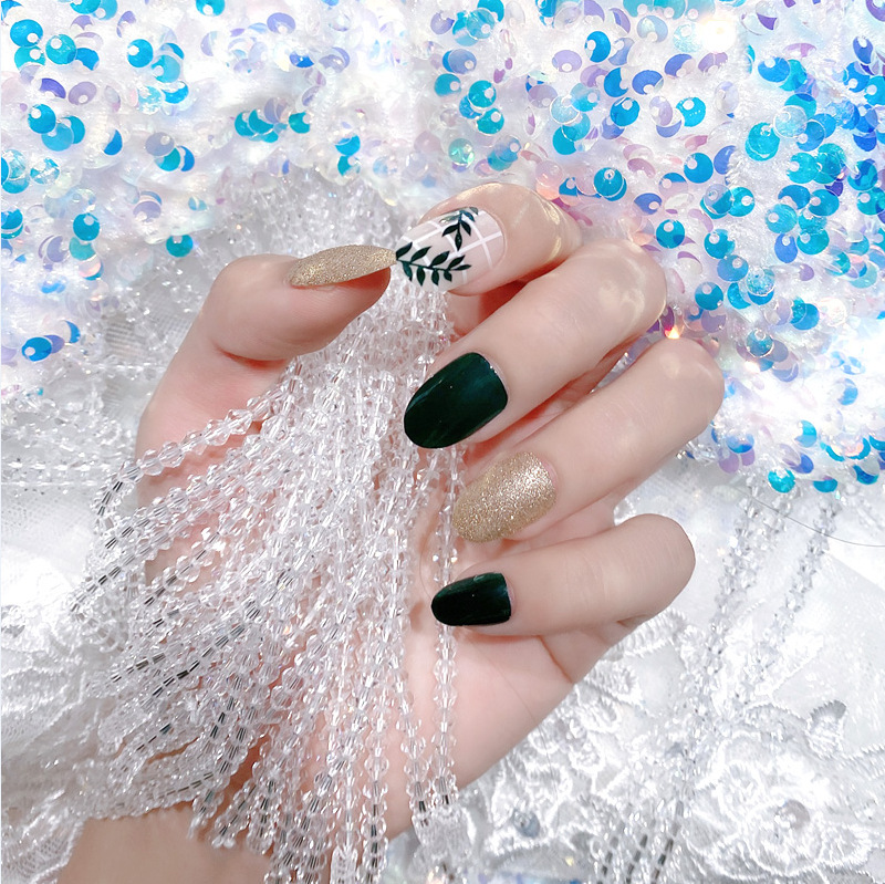 Detachable Nail Nail Patch Finished Crystal Butterfly French Smudding Vintage Fake Nails Wholesale Hair Replacement Item Picture