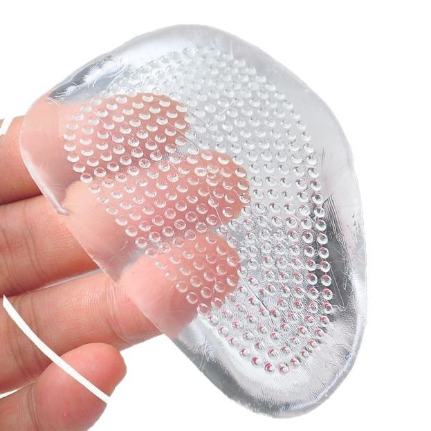 Front half pad, half size pad, silicone transparent anti-slip insole, super soft, thickened, adjustable size, anti-foot pain, half size forefoot pad Item Picture