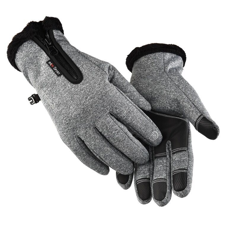 Men's Autumn And Winter Gloves Touch Screen Zipper Waterproof Riding Outdoor Training Non-Slip Sports Gloves Foreign Trade Wholesale Specification drawing