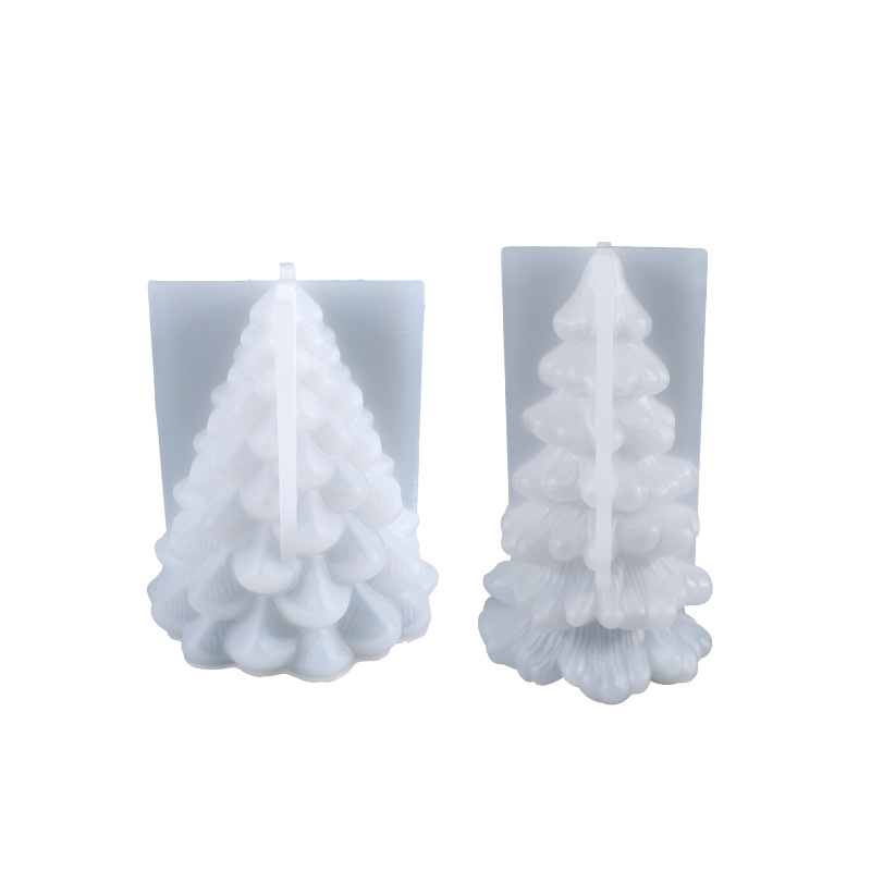 diy crystal resin mold three-dimensional Christmas tree candle display stand decoration silicone mold in stock wholesale Item Picture