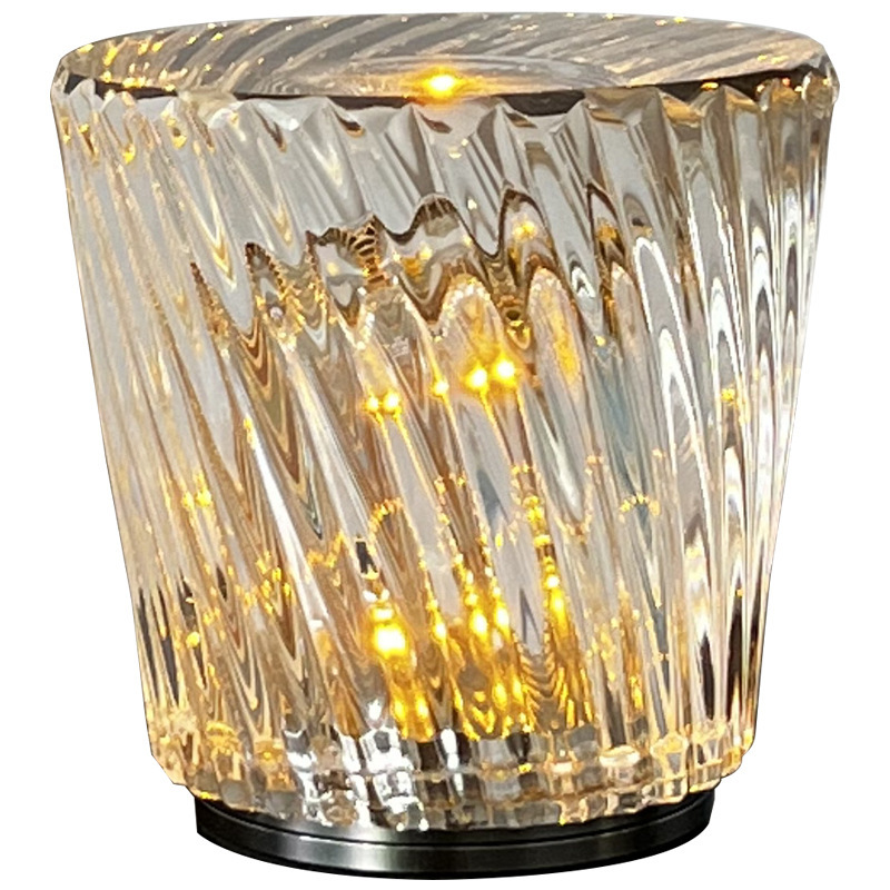 Nordic cross-border crystal desk lamp, usb wireless charging led creative touch ambient desk lamp for bar and restaurant bedside Item Picture