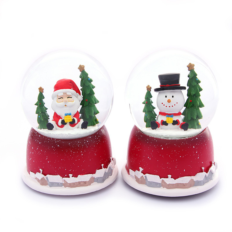 Export 100 Large Santa Claus With Lights Music Box Crystal Ball Christmas Gift Music Box Decoration Application Scenario
