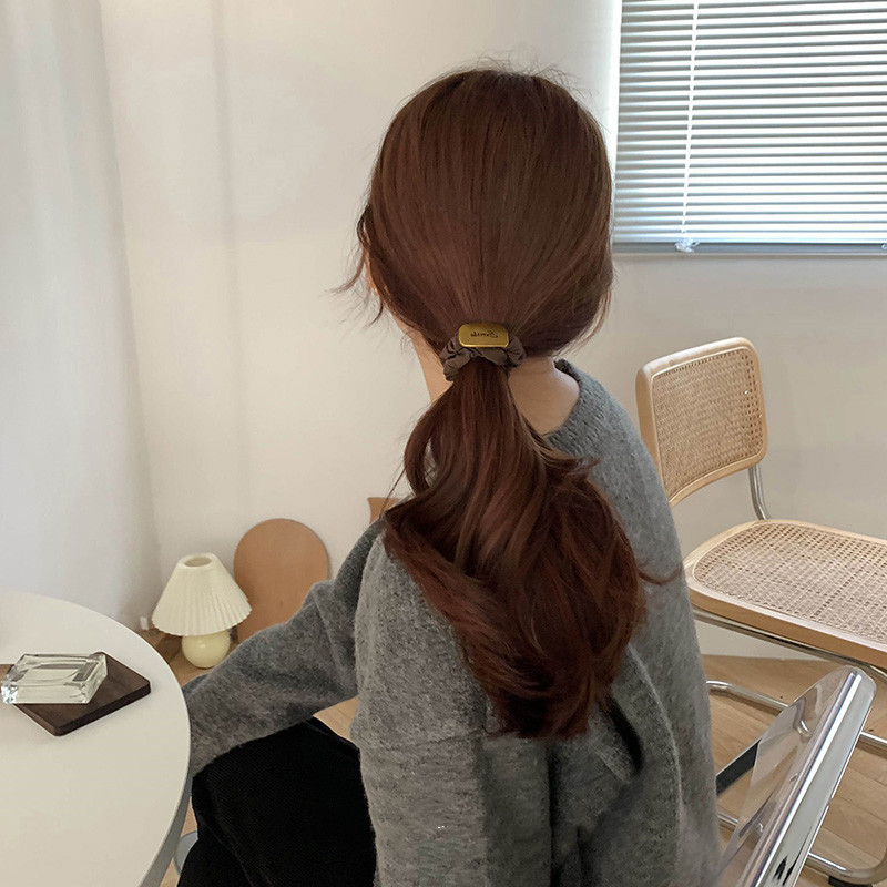 Happiness Like Flowers ~ Medieval Super Elastic Cute Head String Large Colon Scrunchie Retro Metal Flower Senior Hair Accessories Specification drawing