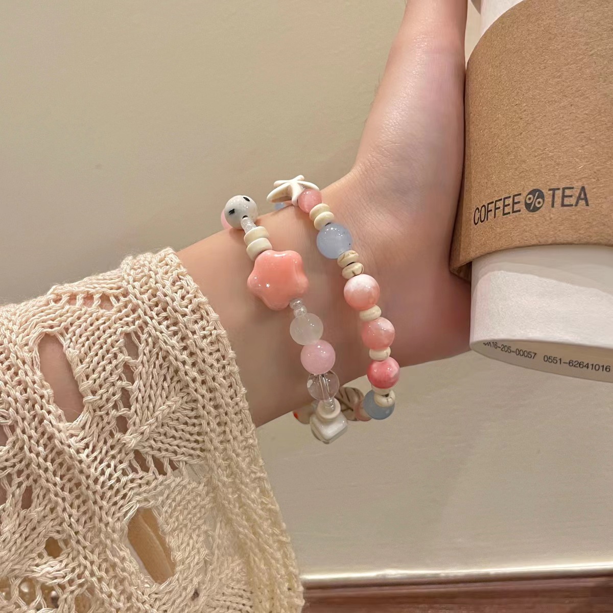 Nuevo estilo chino color de la cadena de perlas de cerámica brazalete mujer dulce y linda chica chica cadena de mano nicho 100 accesorios Application Scenario