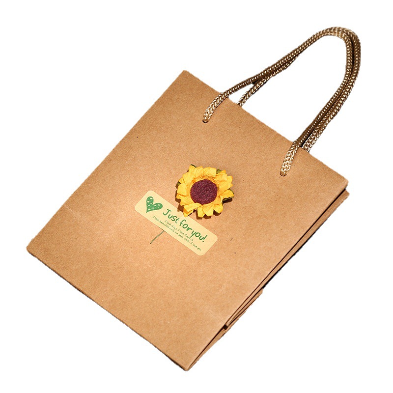 Kraft Paper Jewelry Box Sunflower Decal Cover Jewelry Box Hand Bag Set Gift Box Wholesale Item Picture