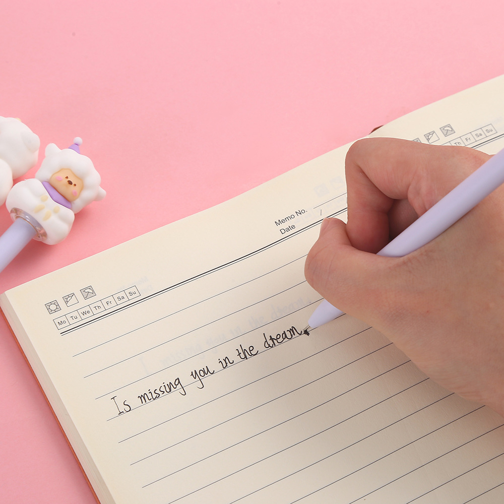 Zhongfan Stationery Cartoon Cute Pet Little Sheep Student Gel Pen Black 0.5 Student creative Gel Pen Wholesale manufacturer Specification image