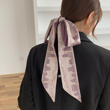 春季韩版国风复古丝巾发带女绑发长条法式丝带飘带高级感发饰头饰