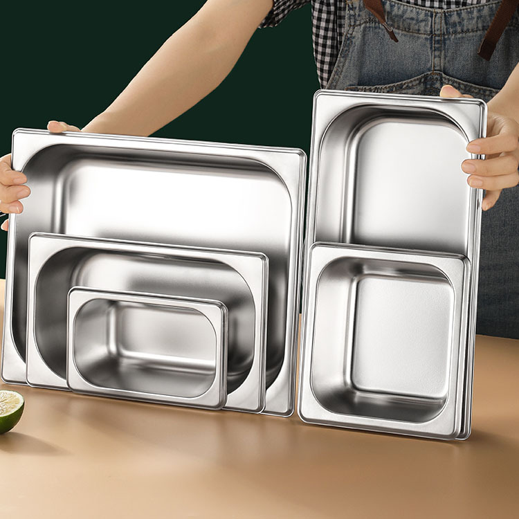 Thickened Square Basin With Cover Canteen Commercial Buffet Rectangular Stainless Steel Basin Stainless Steel Serving Basin Specification drawing
