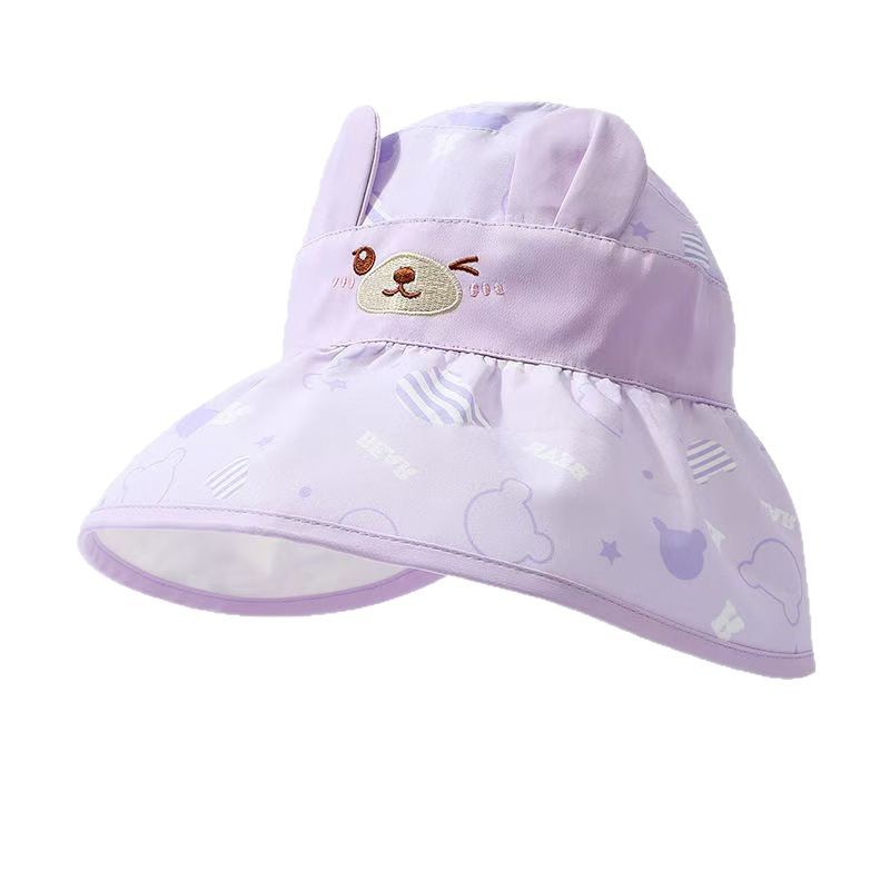 Children's sun protection hats with large brims, UV protection and sun protection hats, summer thin style for boys and girls, empty top baby sun hats Item Picture